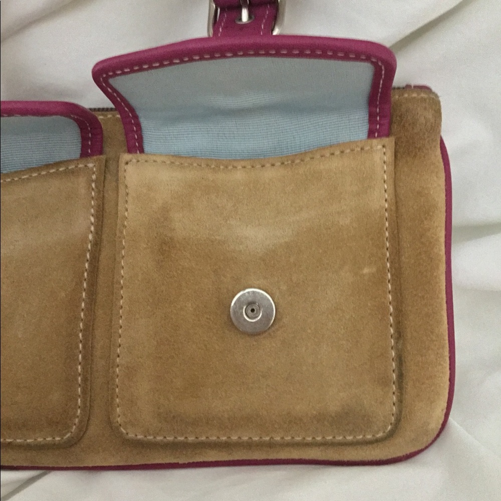 Coach Wristlet Suede Pink/tan - Picture 6 of 8